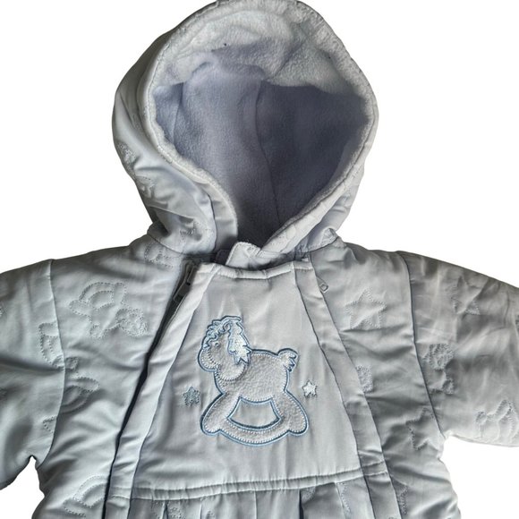 Le Petit Rothschild Infant Snowsuit 6mo Attached Mittens Booties Puffer Bunting - Picture 14 of 14